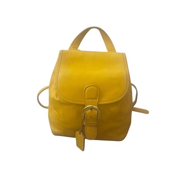 Vintage Coach Rare Soho Bantam Leather Backpack Banana Yellow One Size - Picture 6 of 11